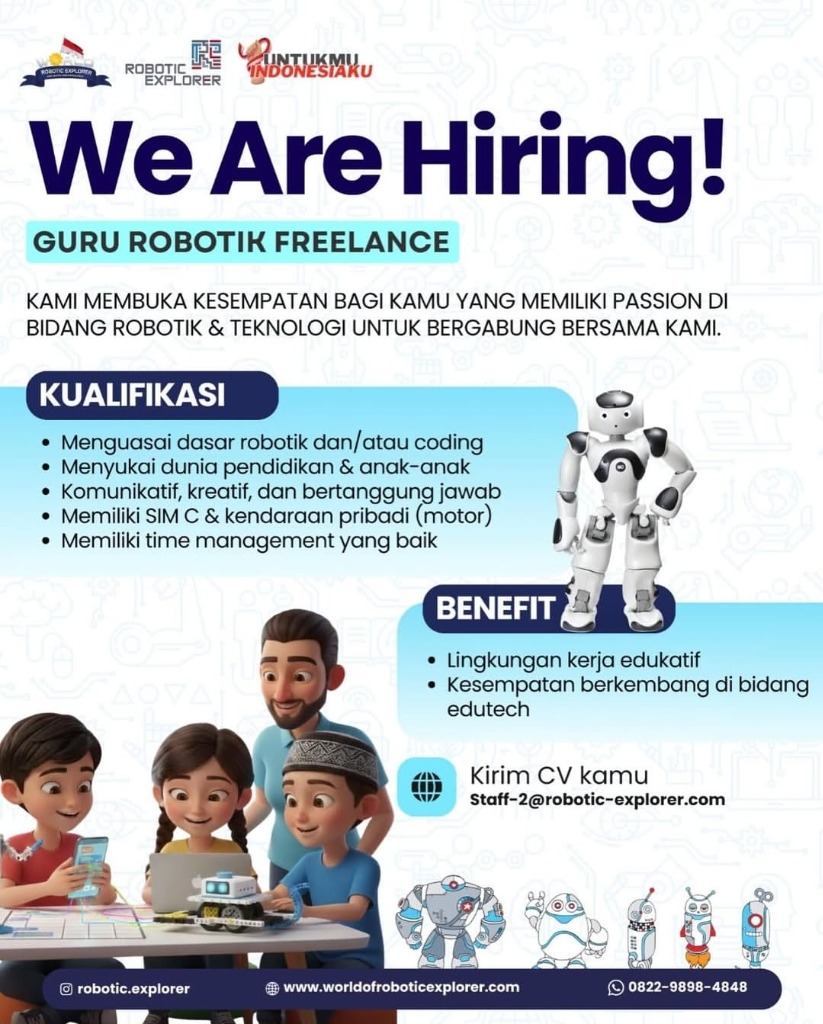 Flyer Lowongan Guru Robotik Freelance